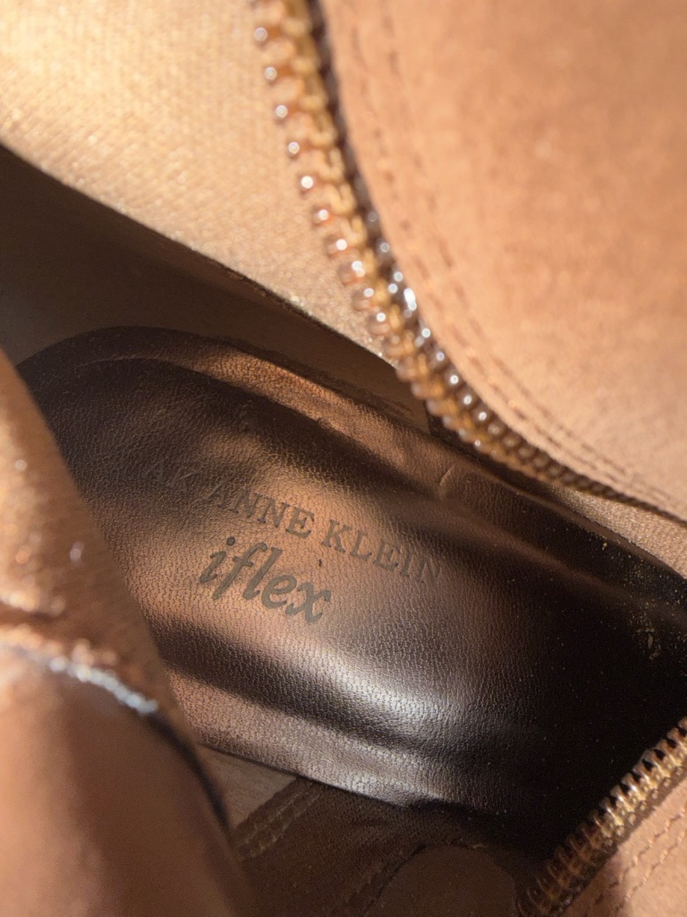 Anne Klein Taupe Suede Knee-High Wedge Boots - Picture 6 of 6